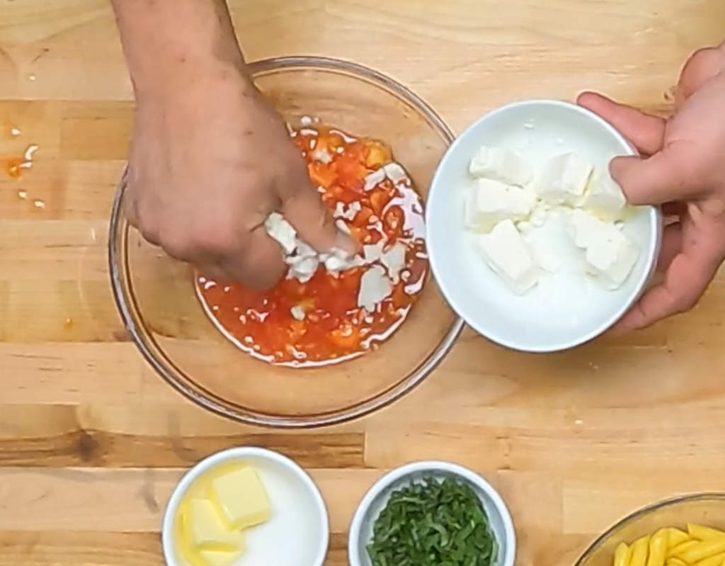Easy Baked Feta Pasta the MyPrepTable Way 9 Crumble Feta