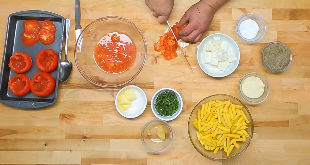 Easy Baked Feta Pasta the MyPrepTable Way 8 Cut inside of the tomato