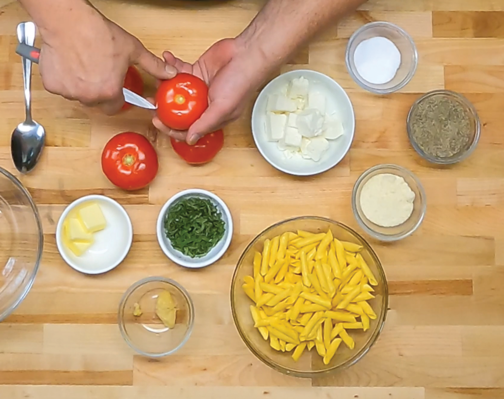 Easy Baked Feta Pasta the MyPrepTable Way 7 Cutting Tomato