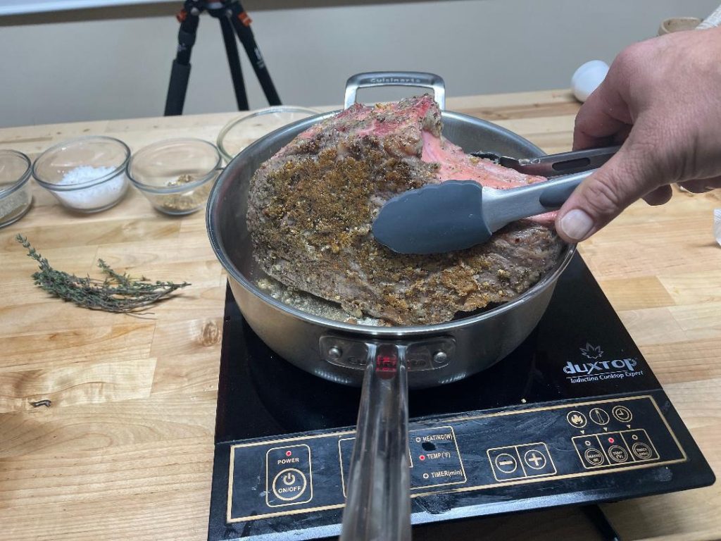 Prime Rib for Two - Perfectly Cooked in 50 Minutes 15 checking internal temperature of prime rib