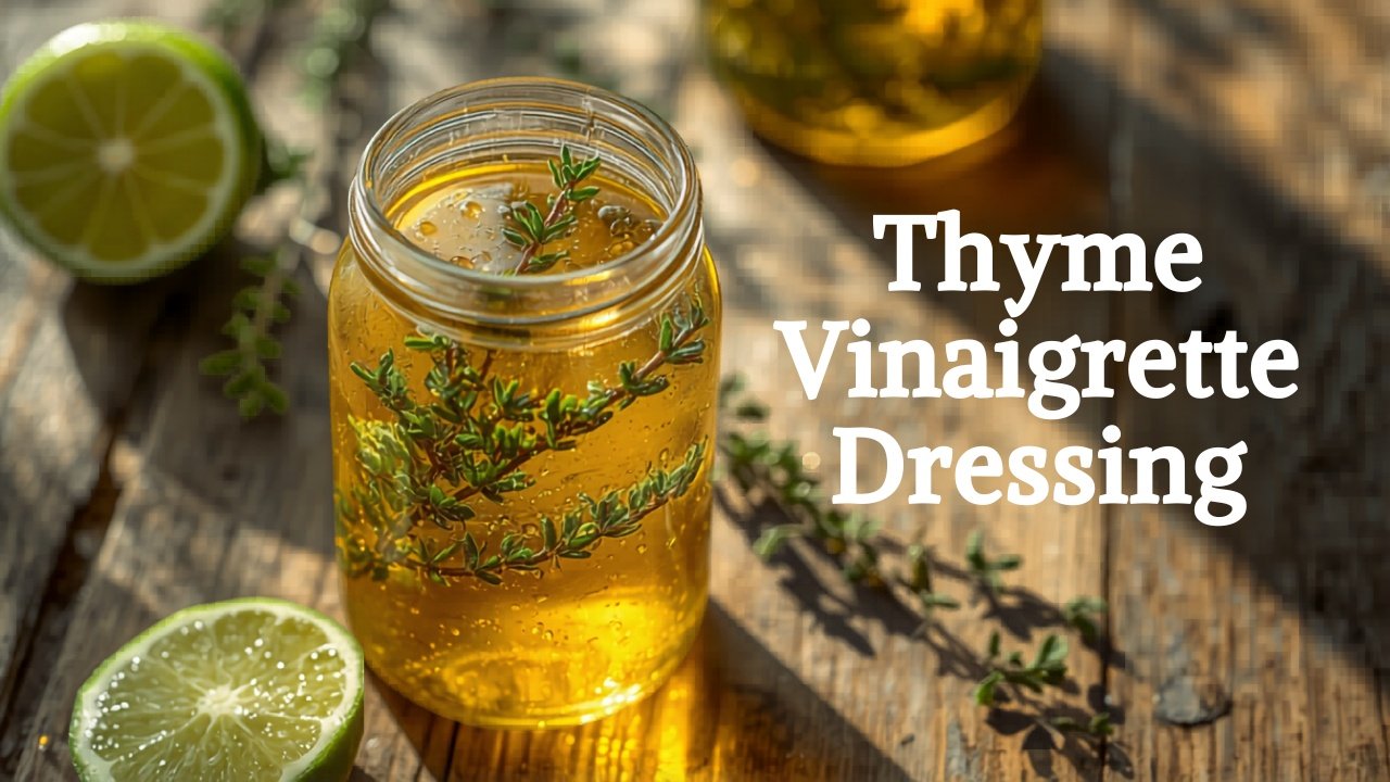 Thyme vinaigrette recipe — fresh herb dressing with lime, white balsamic and thyme