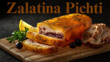 Zalatina recipe – traditional Greek and Cypriot pork aspic (Pichti) served with crusty bread and lemon
