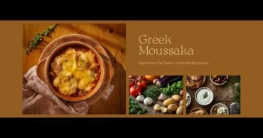 classic greek moussaka slice showing layers of eggplant, meat sauce and bechamel