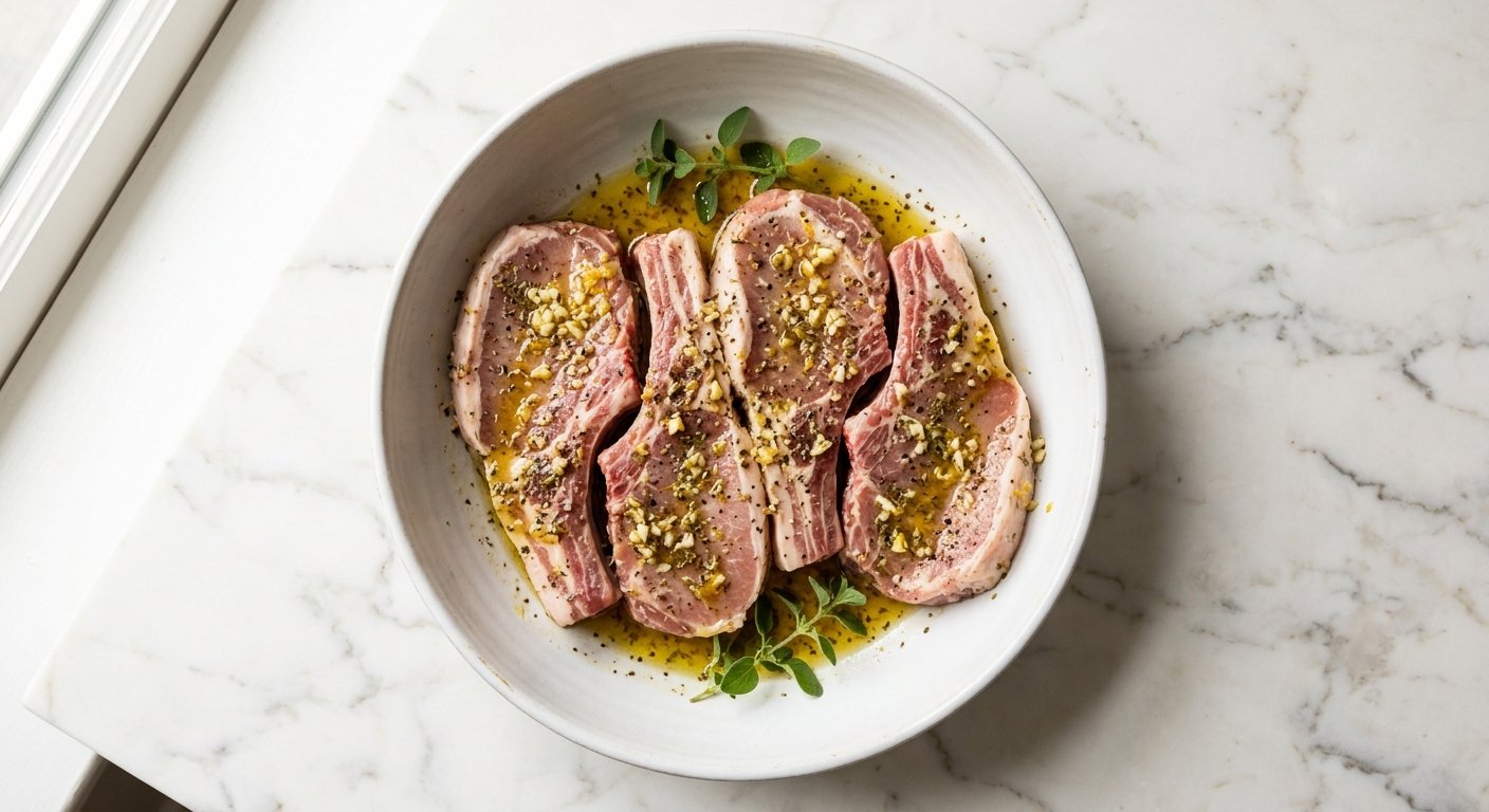 Greek Pork Chops Brizoles Hirines — step 1