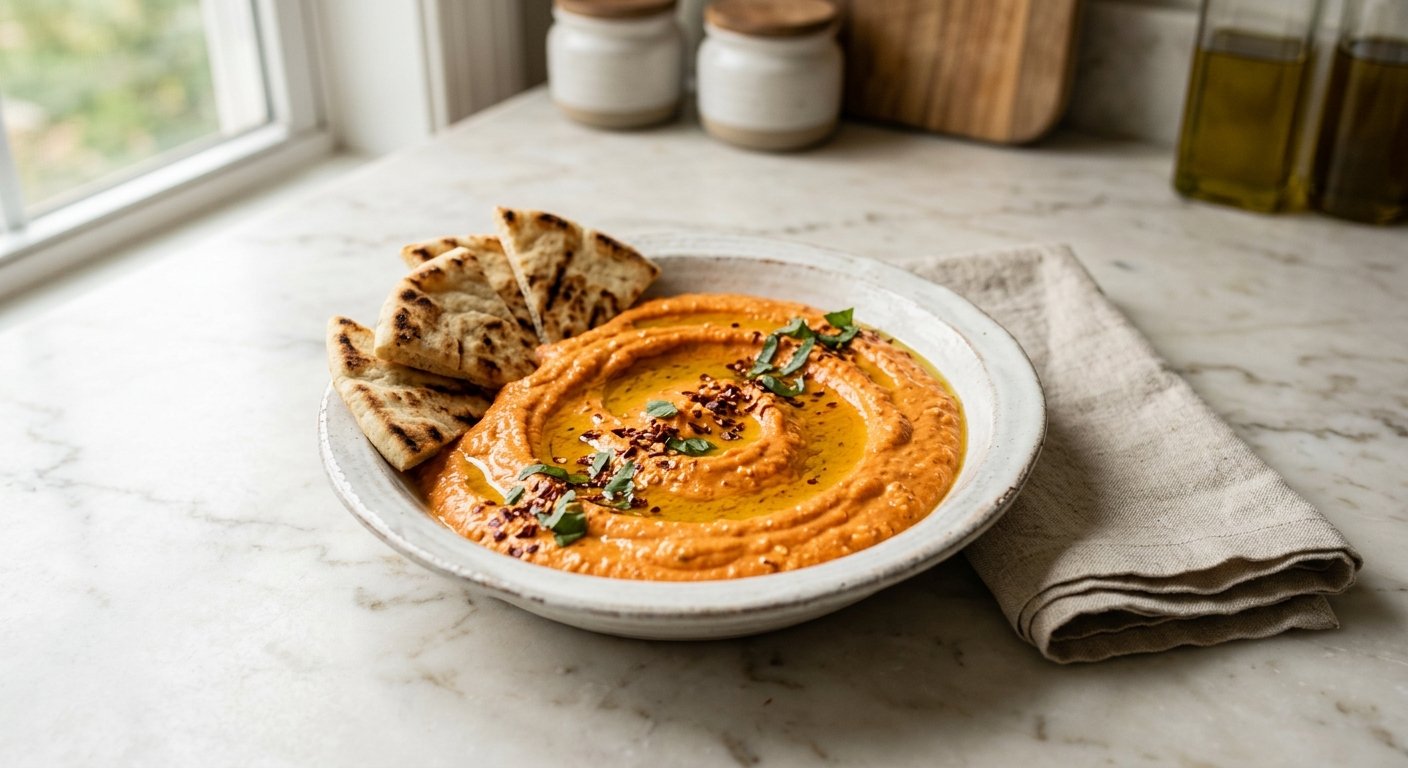 Classic Htipiti: 4-Ingredient Greek Roasted Red Pepper and Feta Dip 3 htipiti hero