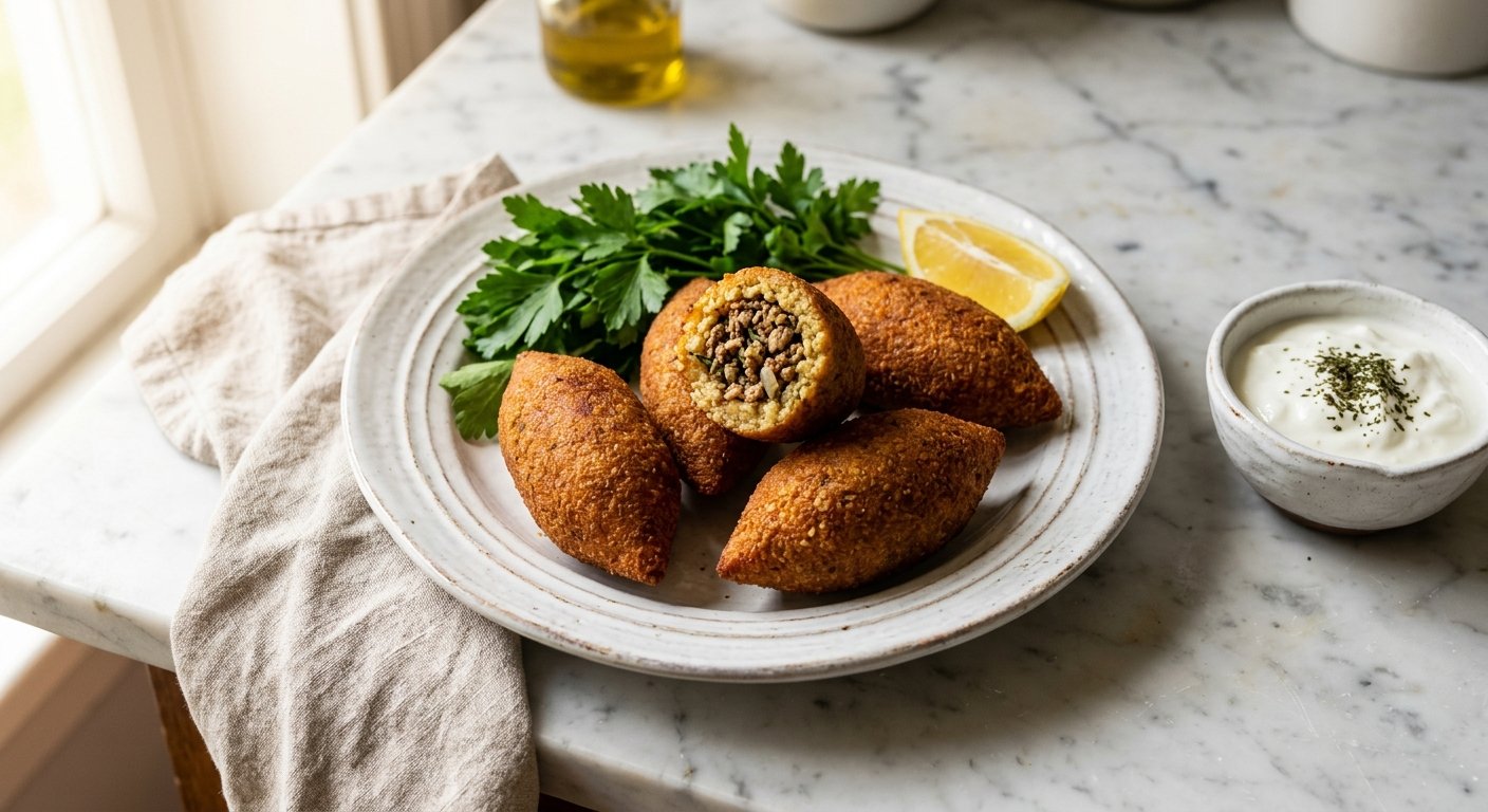 Koupes Recipe — Authentic Cypriot Bulgur Meat Shells 3 koupes hero