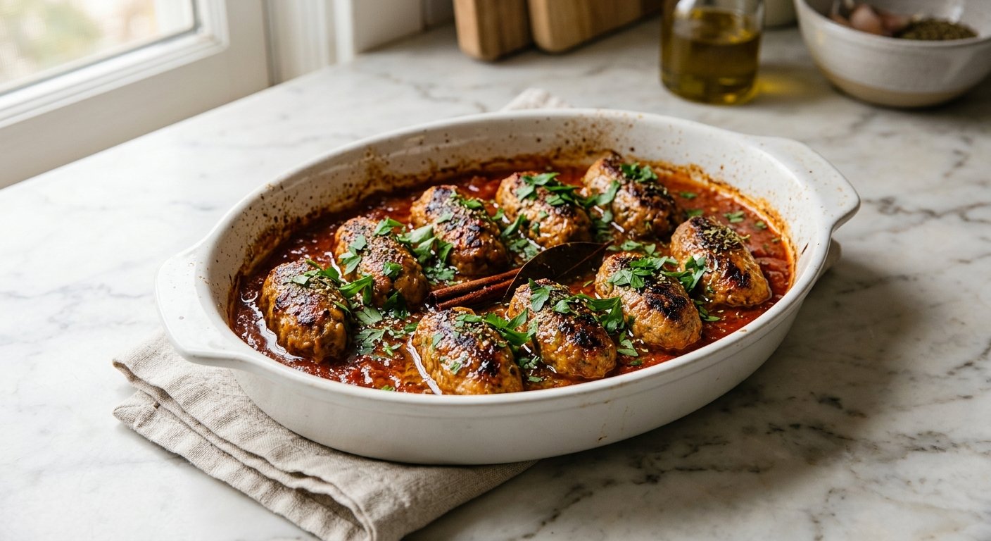 Soutzoukakia: The Smyrna Meatballs That Crossed the Aegean (1 Pan, 50 Minutes) 3 soutzoukakia hero