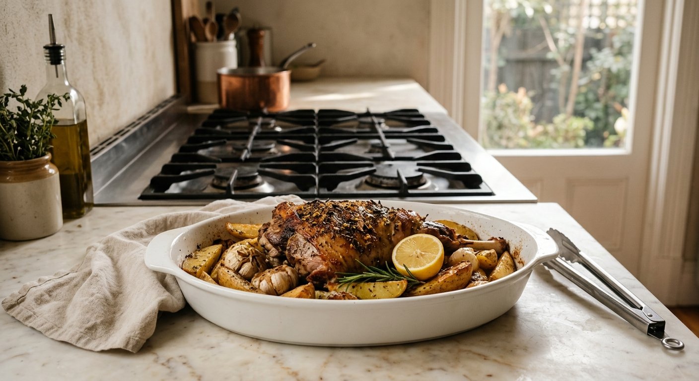 Arni sto Fourno: 5 Secrets to the Perfect Greek Roasted Leg of Lamb 3 arni sto fourno greek roasted leg of lamb hero