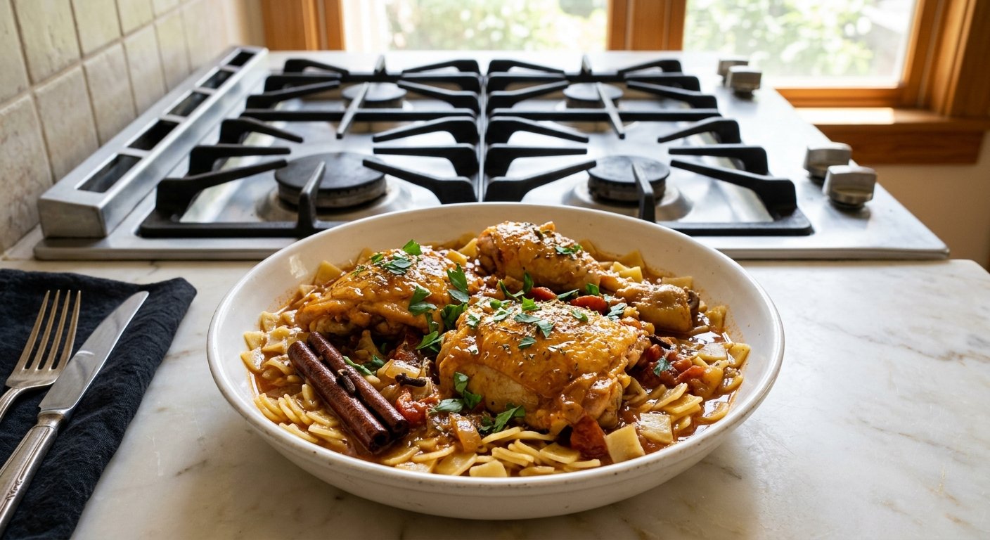 Classic Greek Braised Chicken Kapamas — Cinnamon & Cloves (Serves 6) 3 kapamas greek braised chicken hero