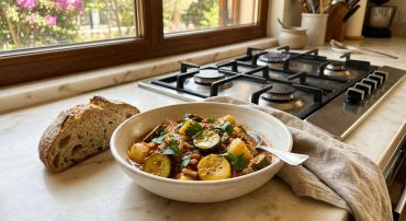 kolokithia yiahni greek zucchini tomato sauce hero